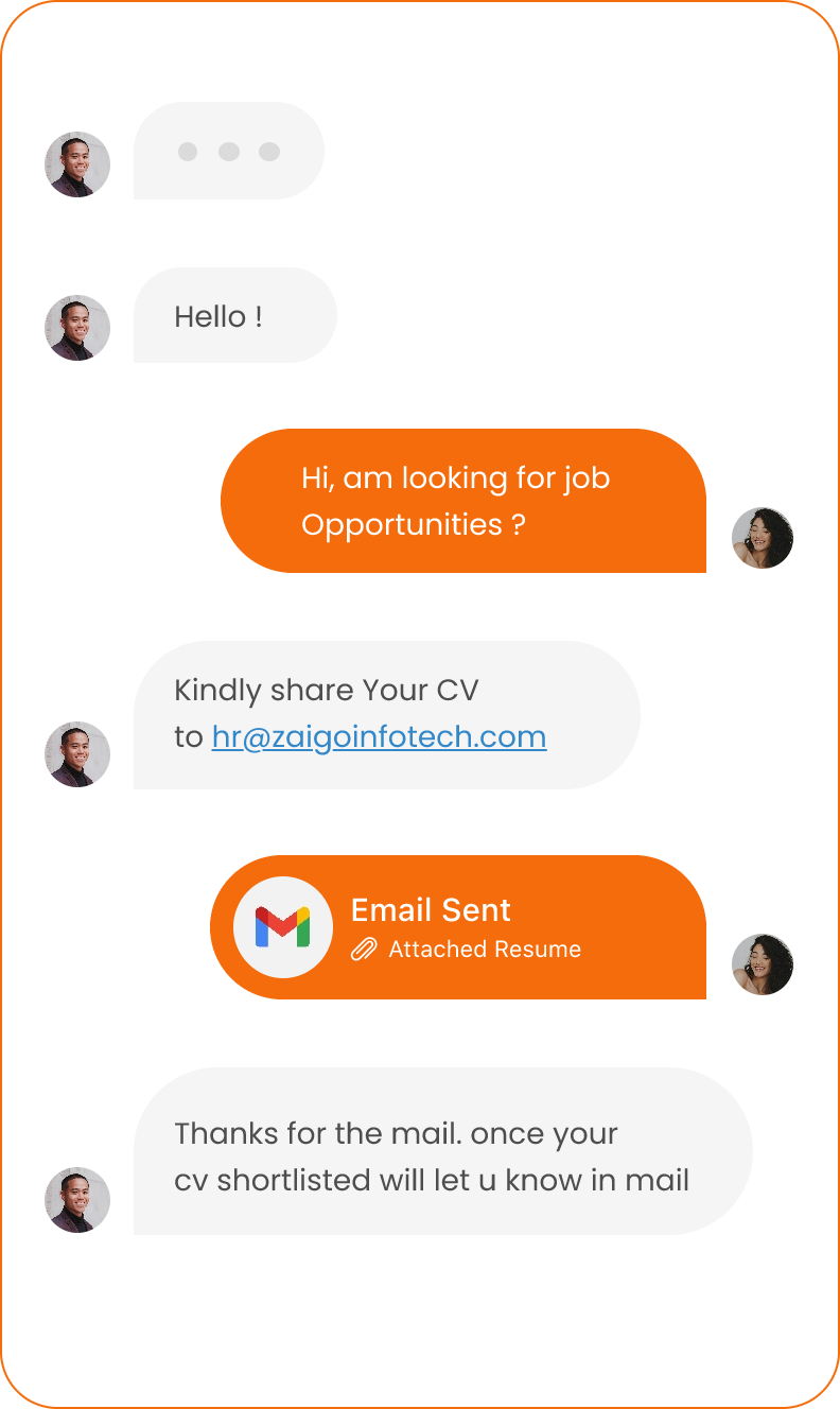 Chat Messages of Hiring Process Image